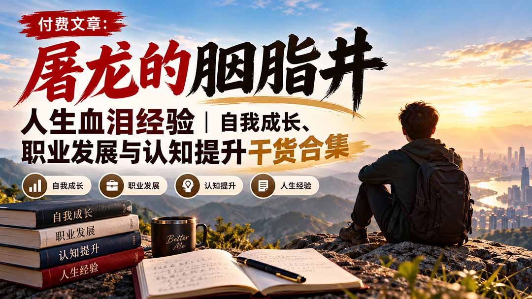 付费文章：屠龙的胭脂井人生血泪经验｜自我成长、职业发展与认知提升干货合集-朽念云创