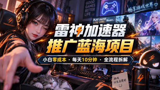 雷神加速器推广5.0实操教程:口令图文玩法全流程拆解(零成本·每天10分钟)-朽念云创