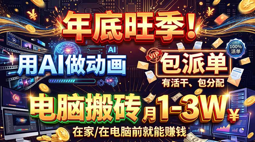 AI代做动画，旺季捡钱！一单500-1000+，提供做单渠道，新手可做！-朽念云创
