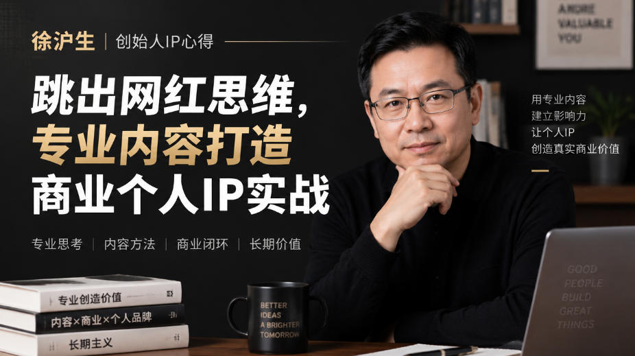 徐沪生创始人IP心得｜跳出网红思维，专业内容打造商业个人IP实战【文档】-朽念云创