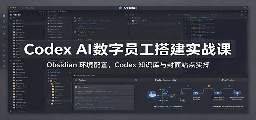 Codex AI数字员工搭建实战课：Obsidian 环境配置，Codex 知识库与封面站点实操-朽念云创