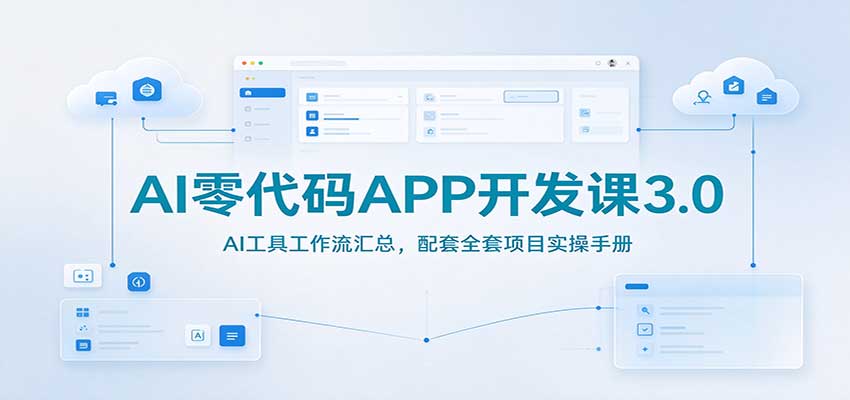 AI零代码APP开发课3.0：AI工具工作流汇总，配套全套项目实操手册-朽念云创