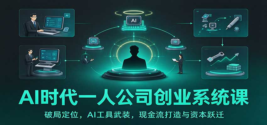 AI时代一人公司创业系统课：破局定位，AI工具武装，现金流打造与资本跃迁-朽念云创
