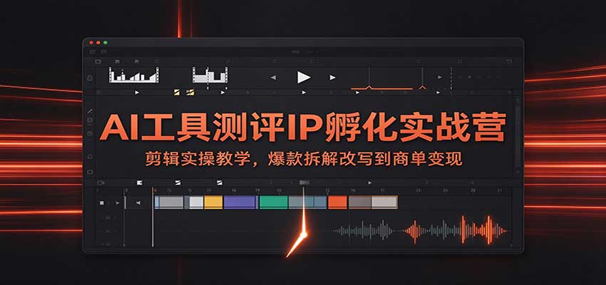 AI工具测评IP孵化实战营：剪辑实操教学，爆款拆解改写到商单变现-朽念云创