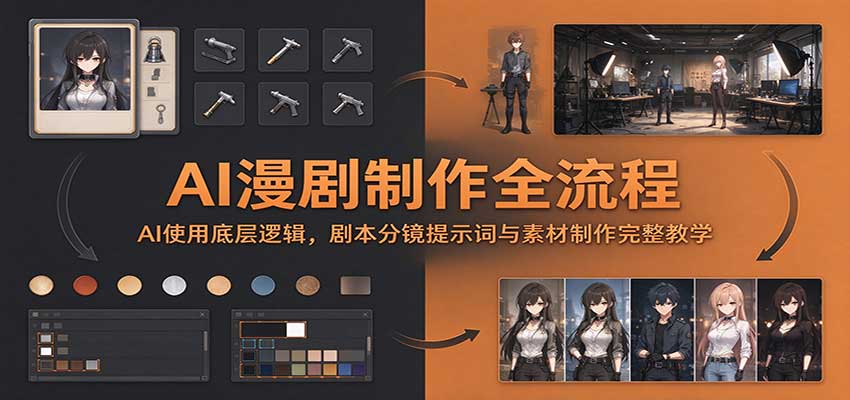 AI漫剧制作全流程：AI使用底层逻辑，剧本分镜提示词与素材制作完整教学-朽念云创