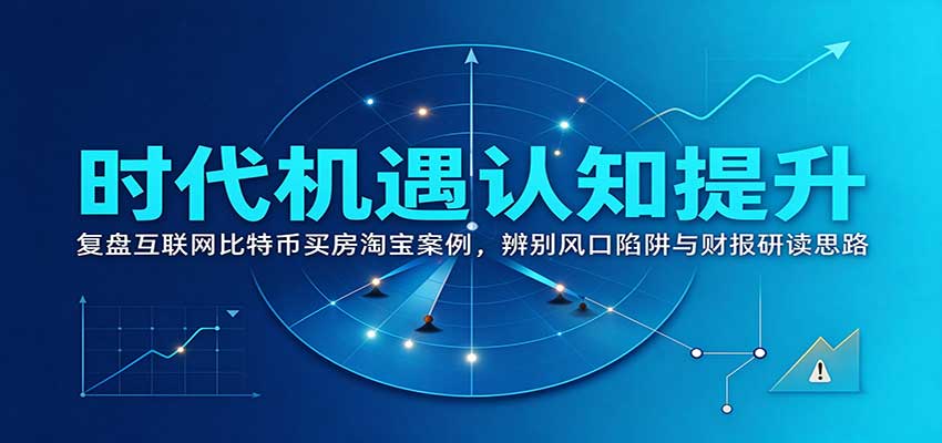 时代机遇认知提升：复盘互联网比特币买房淘宝案例，辨别风口陷阱与财报研读思路-朽念云创