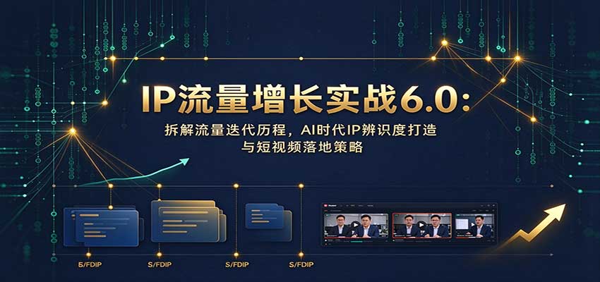 IP流量增长实战6.0：拆解流量迭代历程，AI时代IP辨识度打造与短视频落地策略-朽念云创