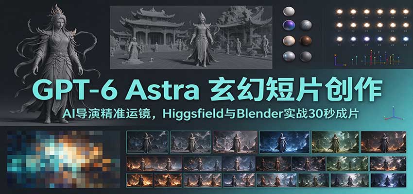GPT-6 Astra 玄幻短片创作：AI导演精准运镜，Higgsfield与Blender实战30秒成片-朽念云创