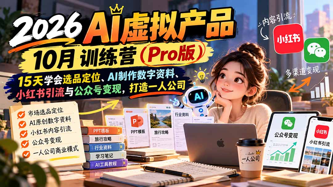 AI虚拟产品10月训练营(Pro版-朽念云创