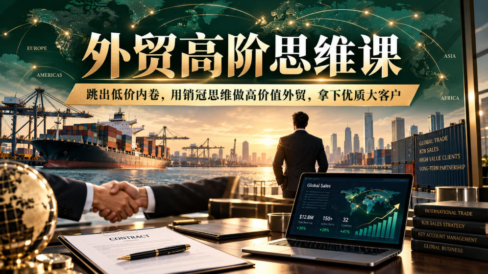 外贸高阶思维课,跳出低价内卷,用销冠思维做高价值外贸,拿下优质大客户-朽念云创