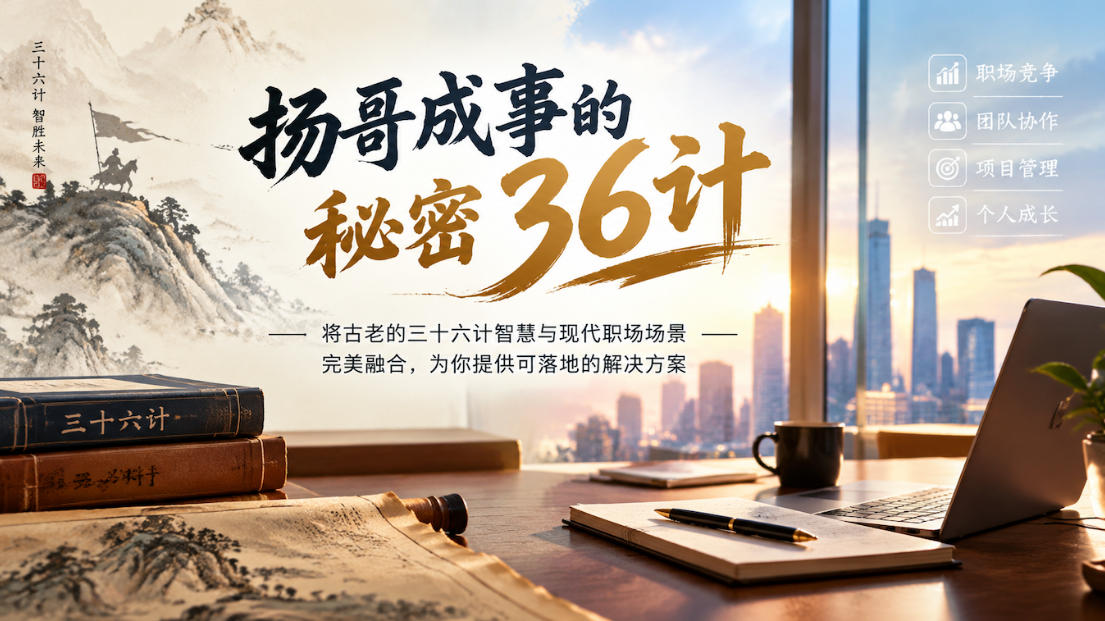 扬哥成事的秘密36计,将古老的三十六计智慧与现代职场场景完美融合,为你提供可落地的解决方案-朽念云创