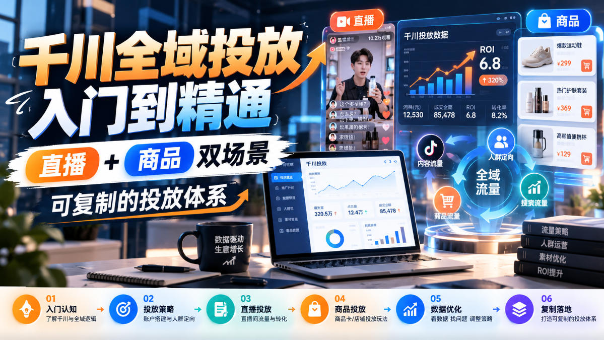 千川全域投放入门到精通，直播+商品双场景，可复制的投放体系(更新1026)-朽念云创