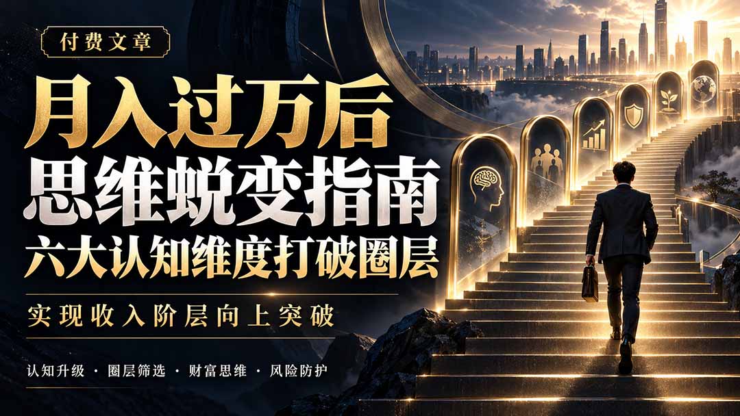 付费文章：月入过万后思维蜕变指南，六大认知维度打破圈层，实现收入阶层向上突破-朽念云创
