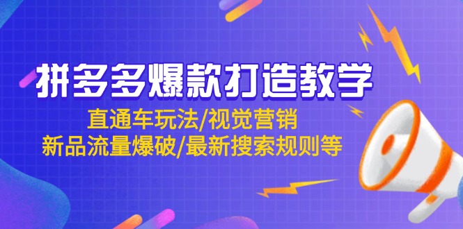 拼多多爆款打造教学：直通车玩法/视觉营销/新品流量爆破/最新搜索规则等-朽念云创