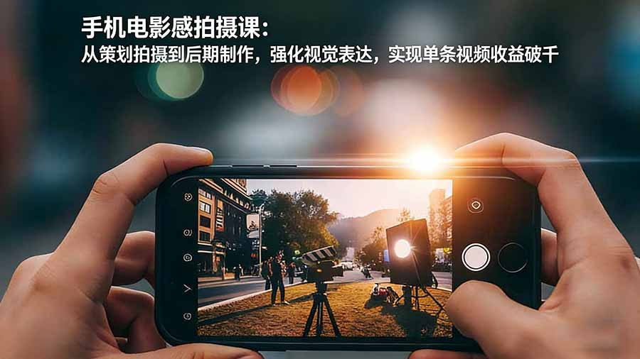 手机电影感拍摄课：从策划拍摄到后期制作，强化视觉表达，实现单条视频收益破千-朽念云创