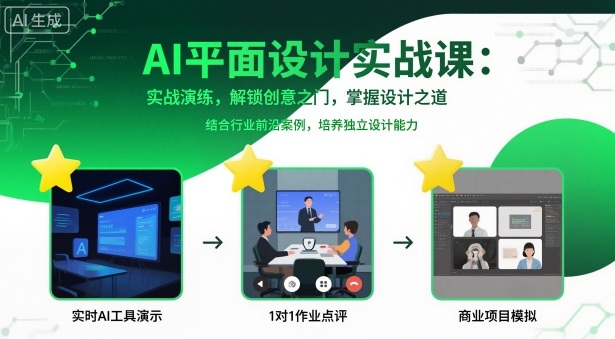 AI平面设计实战课，实战演练，解锁创意之门，掌握设计之道-朽念云创