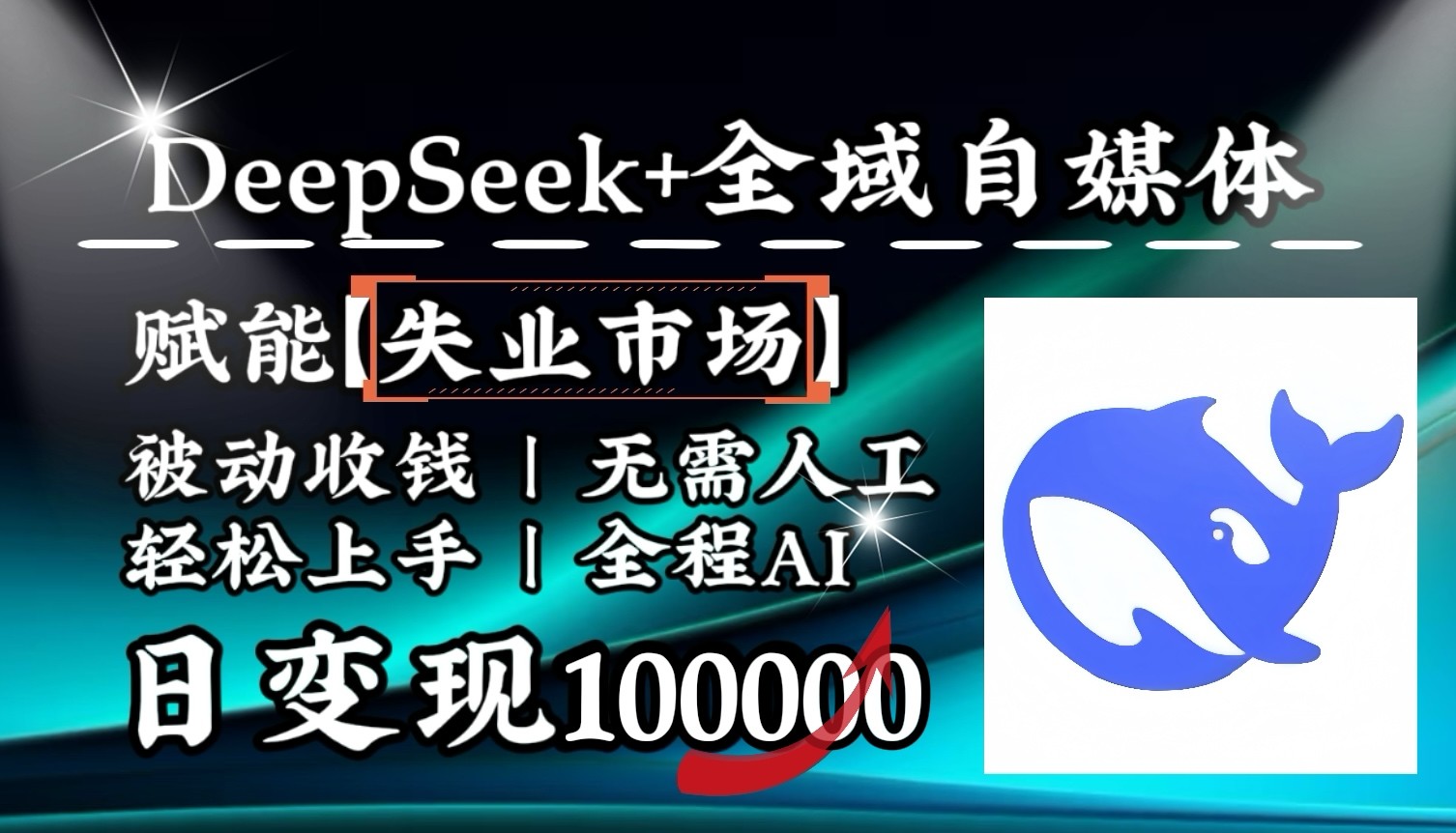 降维打击，DeepSeek+失业市场，全自动操作，结合人人刚需，单月利润轻松破100000＋-朽念云创