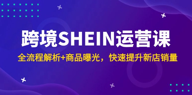 跨境SHEIN运营课，全流程解析+商品曝光，快速提升新店销量-朽念云创