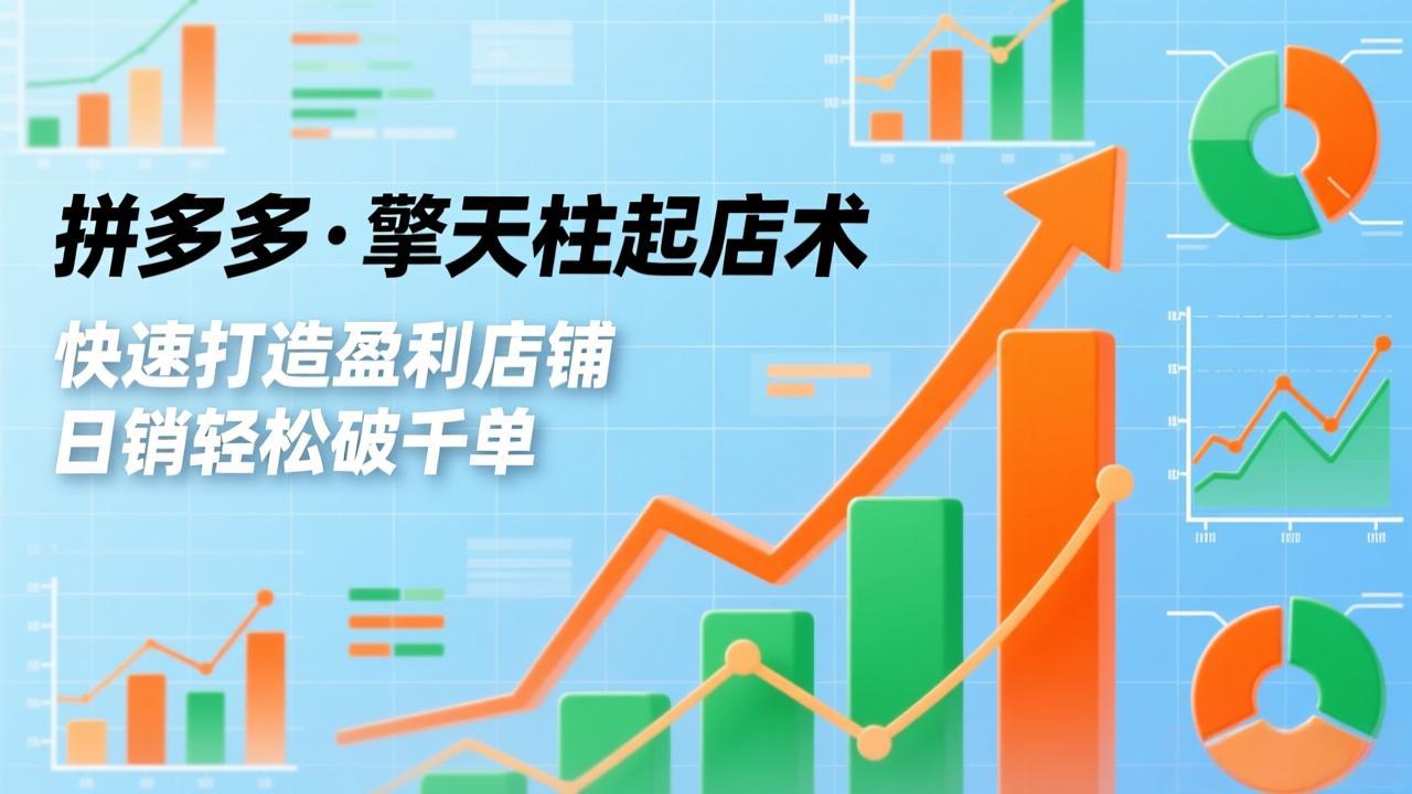 拼多多·擎天柱起店术，爆流布局、利润起飞、不断流，快速打造盈利店铺，日销轻松破千单-朽念云创