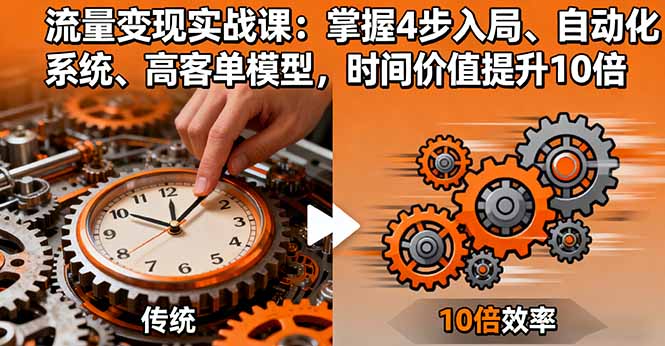 流量变现实战课：掌握4步入局、自动化系统、高客单模型，时间价值提升10倍-朽念云创