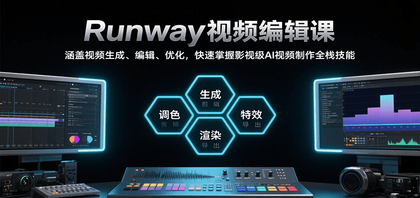 Runway视频编辑课，涵盖视频生成、编辑、优化，快速掌握影视级AI视频制作全栈技能-朽念云创
