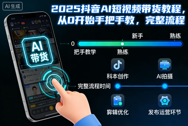 2025抖音AI短视频带货教程，从0开始手把手教，完整流程-朽念云创