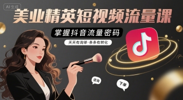 美业精英短视频流量课，掌握抖音流量密码，天天有询单，条条有转化-朽念云创