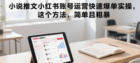 小说推文小红书账号运营快速爆单实操，这个方法，简单且粗暴-朽念云创