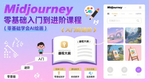midjourney零基础入门到进阶课程,零基础学会AI绘画-朽念云创
