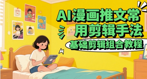 AI漫画推文常用剪辑手法，基础剪辑组合教程-朽念云创