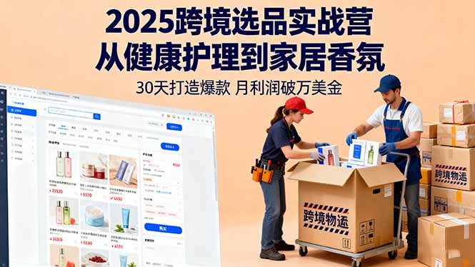 2025跨境选品实战营：从健康护理到家居香氛，30天打造爆款,月利润破万美金-朽念云创