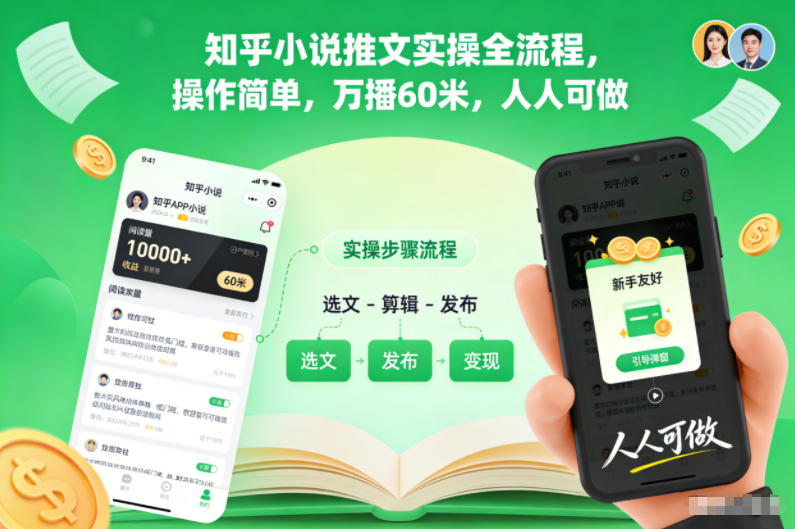 知乎小说推文实操全流程,操作简单,万播60米,人人可做-朽念云创