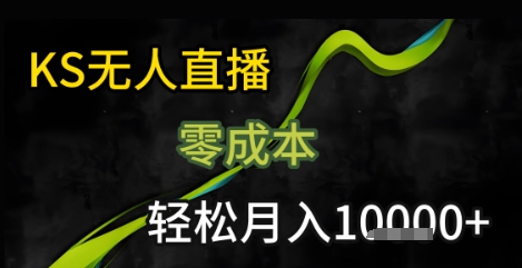 KS无人直播25年最新玩法，只需一部手机，轻松月入1W+【揭秘】-朽念云创