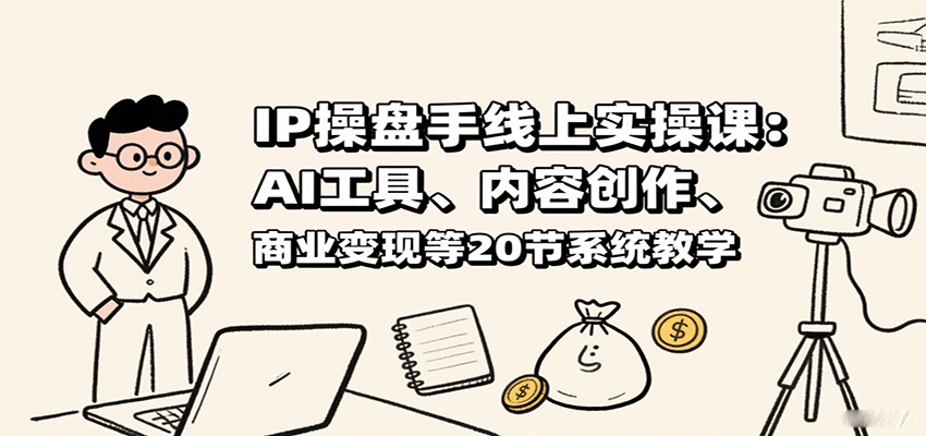 IP操盘手线上实操课：AI工具、内容创作、商业变现等20节系统教学-朽念云创