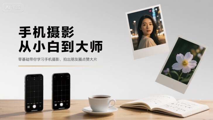 手机摄影从小白到大师，零基础带你学习手机摄影，拍出朋友圈点赞大片-朽念云创