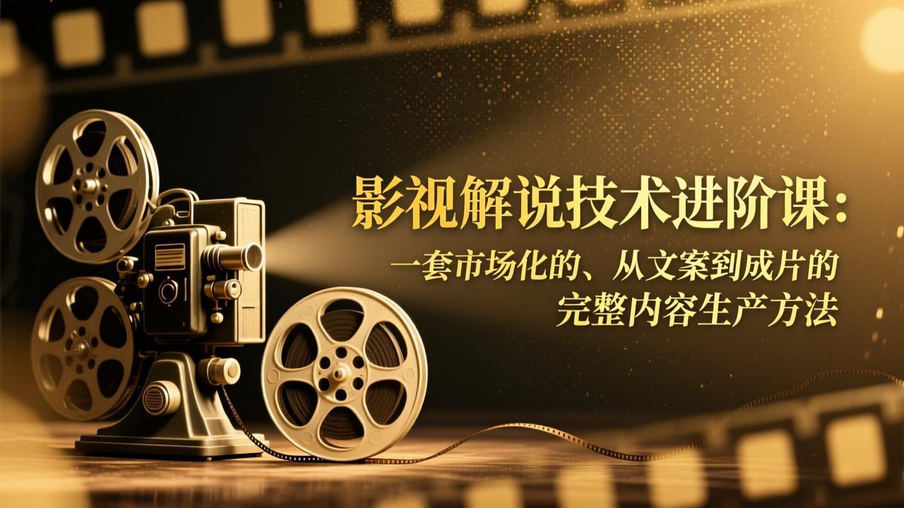 影视解说技术进阶课:一套市场化的、从文案到成片的完整内容生产方法-朽念云创