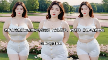 微胖女孩舞蹈AI视频制作提示词(含绘图词、视频词) 跳舞+视频教程-朽念云创