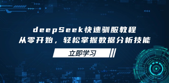 deepSeek快速驯服教程，从零开始，轻松掌握数据分析技能-朽念云创