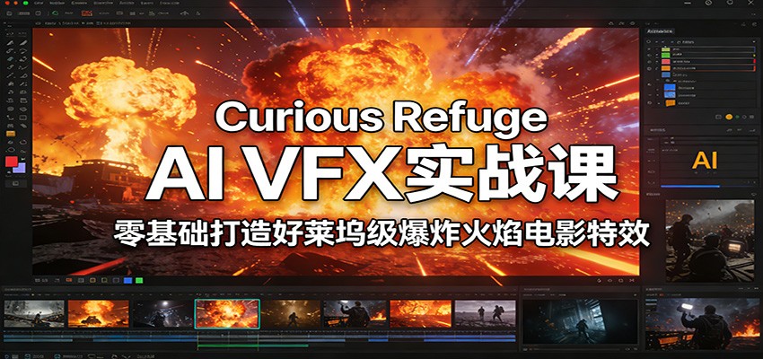 Curious Refuge AI VFX实战课，零基础打造好莱坞级爆炸火焰电影特效-朽念云创
