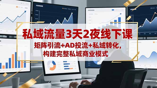 私域流量3天2夜线下课，矩阵引流+AD投流+私域转化，构建完整私域商业模式-朽念云创