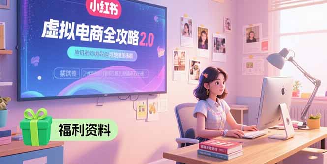 虚拟电商全攻略2.0，开店选品实操流程，账号定位、货源发布、笔记发布技巧-朽念云创