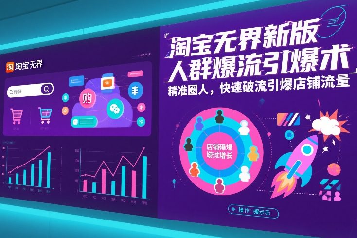 淘宝无界新版人群爆流引爆术，精准圈人，快速破流引爆店铺流量-朽念云创