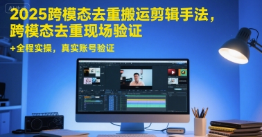 2025跨模态去重搬运剪辑手法，跨模态去重现场验证 +全程实操，真实账号验证-朽念云创