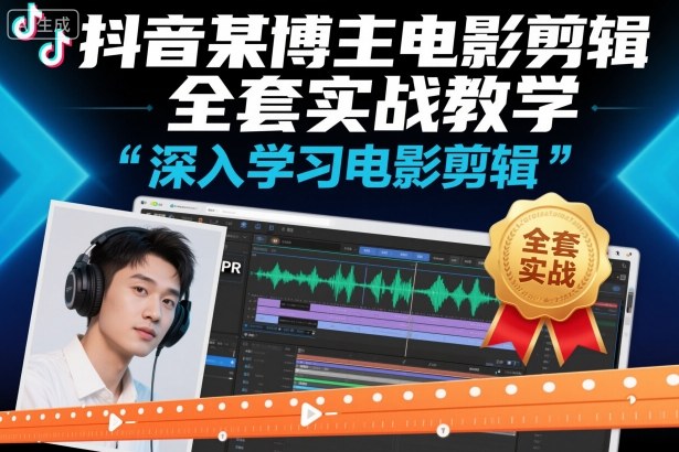 抖音某博主电影剪辑全套实战教学，深入学习电影剪辑-朽念云创