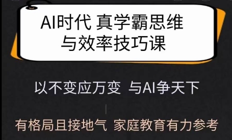 Ai时代真学霸思维与学习方法课，有格局且接地气，家庭教育有力参考-朽念云创