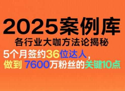 2025案例库，收录各行业大咖的方法论，各行业大咖方法论揭秘-朽念云创