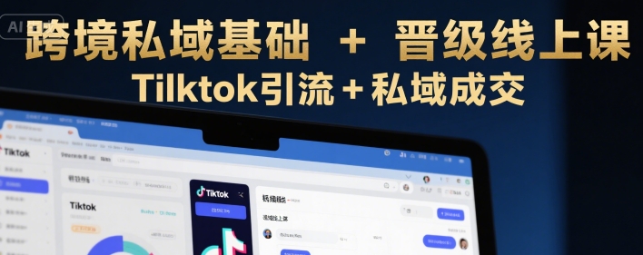 跨境私域基础+晋级线上课，Tilktok引流+私域成交-朽念云创