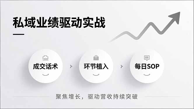 私域业绩驱动实战，成交话术、环节植入、每日SOP，聚焦增长，驱动营收持续突破-朽念云创