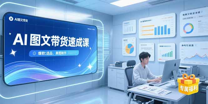 AI图文带货速成课，养号引流秘籍，爆款选品策略，美图制作全流程-朽念云创