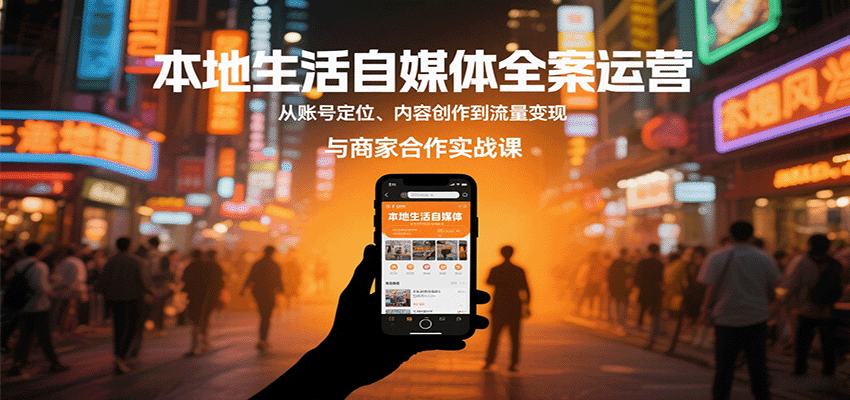 本地生活自媒体全案运营，从账号定位、内容创作到流量变现与商家合作实战课-朽念云创